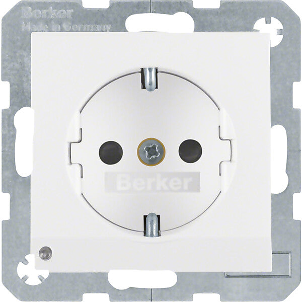 Hager/Berk SCHUKO-Steckdose pws/matt LED-Orientierungsl. 41091909